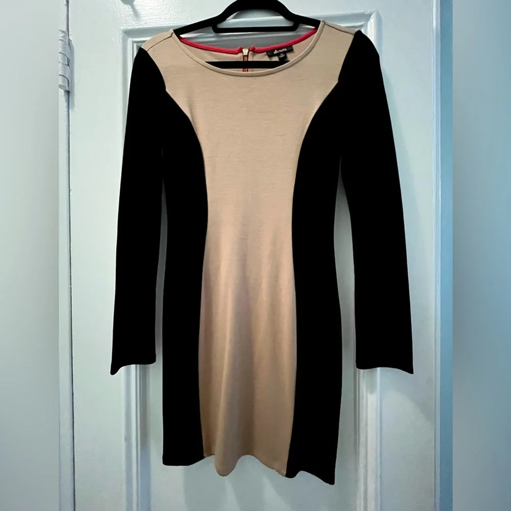 Black and Tan color block bodycon dress by Ella Moss. Size XS in EUC - Picture 2 of 5